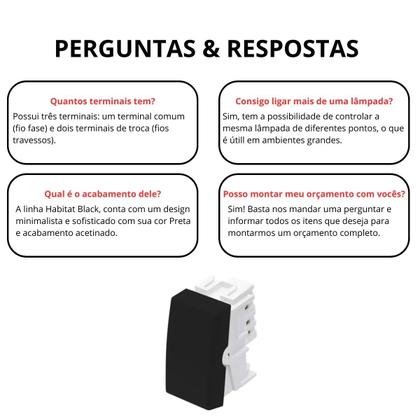 Imagem de Módulo Interruptor Paralelo Preto Fame Habitat