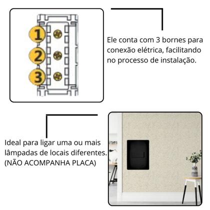 Imagem de Módulo Interruptor Paralelo Preto Fame Habitat