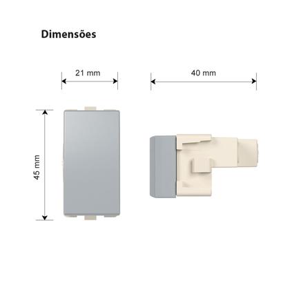 Imagem de Módulo Interruptor Paralelo Three Way 10a Cinza Sleek Colors