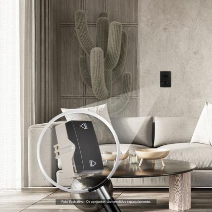 Imagem de Módulo Interruptor Paralelo Three Way com gravação Reversor Preto Sleek MarGirius