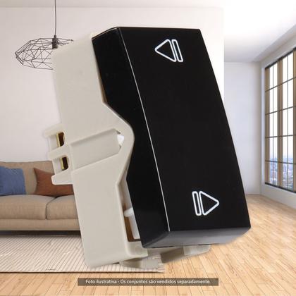 Imagem de Módulo Interruptor Paralelo Three Way com gravação Reversor Preto Sleek MarGirius
