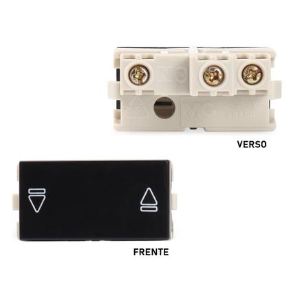 Imagem de Módulo Interruptor Paralelo Three Way com gravação Reversor Preto Sleek MarGirius
