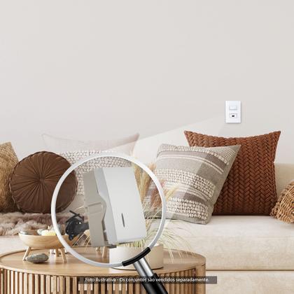 Imagem de Módulo Interruptor Paralelo Three Way com Luz Sleek Branco MarGirius