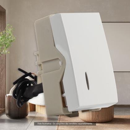 Imagem de Módulo Interruptor Paralelo Three Way com Luz Sleek Branco MarGirius