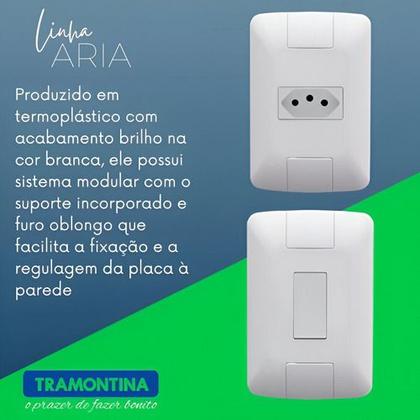 Imagem de Modulo Interruptor Paralelo Three Way Tramontina Aria 6A Branco