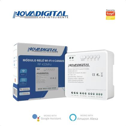 Imagem de Modulo Interruptor Rele Wi-Fi 4 Canais Rf433Mhz Inteligente