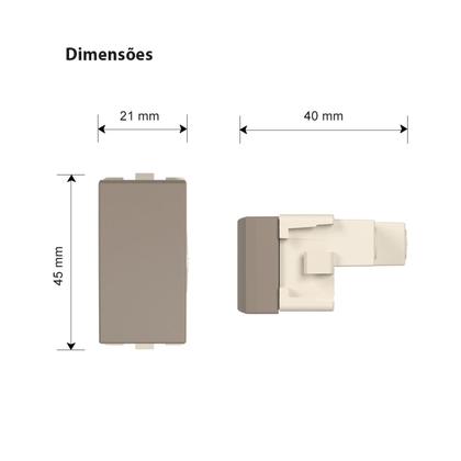 Imagem de Módulo Interruptor Simples 10a Argila Sleek Colors Margirius