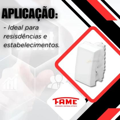 Imagem de Módulo Interruptor Simples 16A Fame Evidence Branco - Ref. 3891