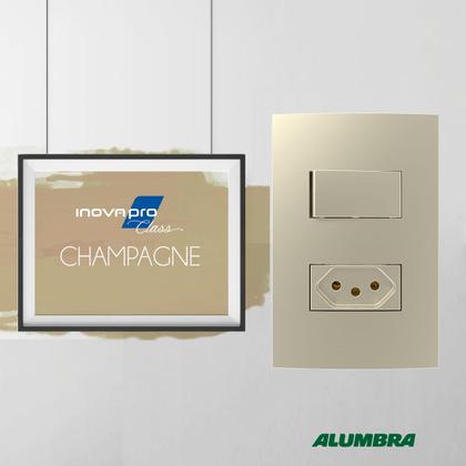 Imagem de Módulo Interruptor Simples Alumbra Inova Pro Class Champagne