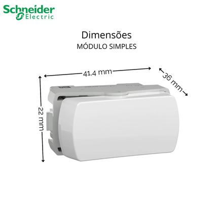Imagem de Módulo Interruptor Simples Linha Miluz 10a Schneider 10 A 250 V Branco