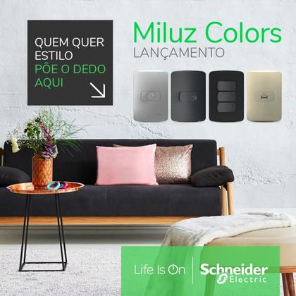 Imagem de Módulo Interruptor Simples Linha Miluz 10a Schneider 10 A 250 V Branco