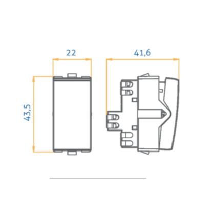 Imagem de Módulo Interruptor Simples Sleek Ebony MAR-GIRIUS