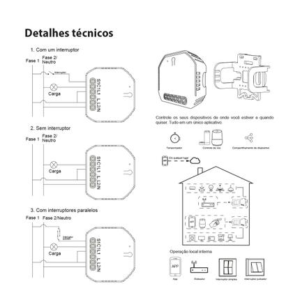 Imagem de  Módulo Interruptor Zigbee Relé Inteligente 3 Canais MarGirius 