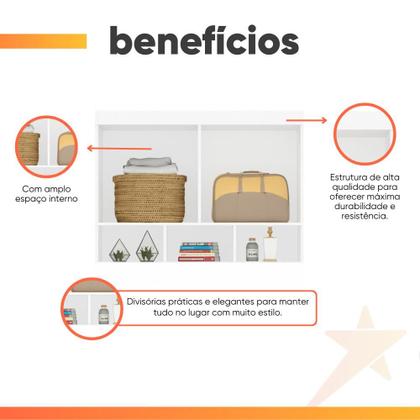 Imagem de Modulo J&A Georgia Armário Aéreo 1,47m Branco Fosco