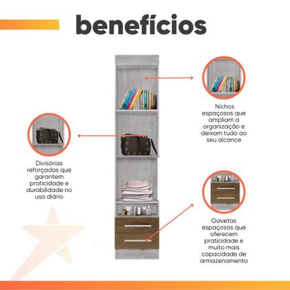 Imagem de Modulo JA Mesa de Cabeceira Alto Georgia Avelã / Jequitibá