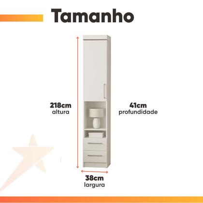 Imagem de Modulo JA Mesa de Cabeceira Alto Georgia Branco Fosco