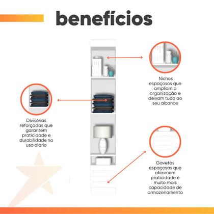 Imagem de Modulo JA Mesa de Cabeceira Alto Georgia Branco Fosco