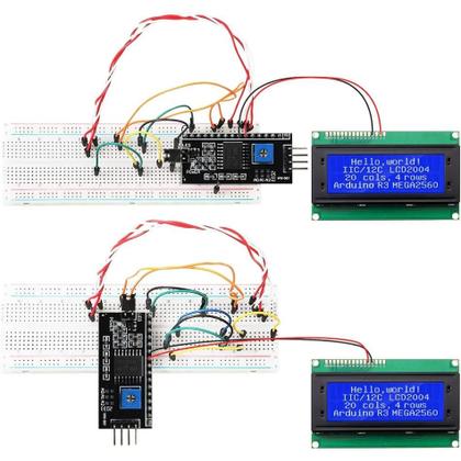 Imagem de Módulo LCD Azul Verde Branco 20x4 Interface Serial IIC I2C Para Adaptador De Display LCD Arduino
