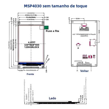 Imagem de Módulo LCD TFT SPI De 4 Polegadas 320X480 Com Tela Sensível Ao Toque Para Arduino Mega2560 ESP32