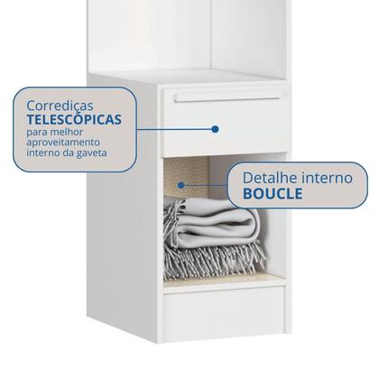 Imagem de Módulo Mesa Cabeceira 2 Portas e 1 Gaveta Infinity