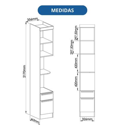 Imagem de Módulo Mesa Cabeceira 2 Portas e 1 Gaveta Infinity