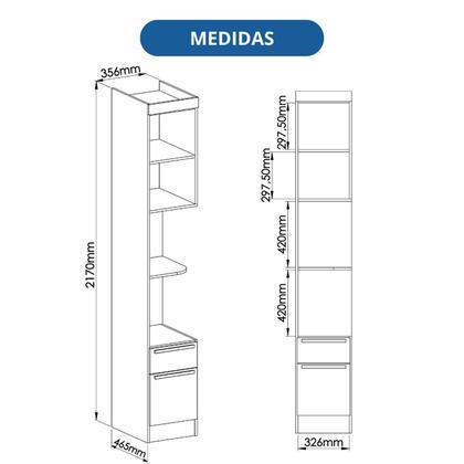 Imagem de Módulo Mesa Cabeceira 2 Portas e 1 Gaveta Infinity