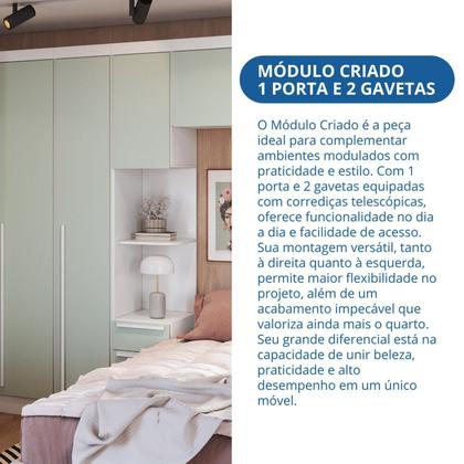 Imagem de Módulo Mesa Cabeceira 2 Portas e 1 Gaveta Infinity