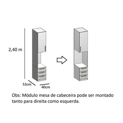 Imagem de Módulo Mesa de Cabeceira 240cm X 40cm Altezza