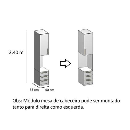 Imagem de Módulo Mesa de Cabeceira Direita/esquerda Clean Altezza