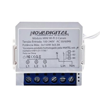 Modulo mini inteligente Wi-Fi interruptor 10A 3CH MS-107WF nova digital Imagem de Modulo mini inteligente Wi-Fi interruptor 10A 3CH MS-107WF nova digital