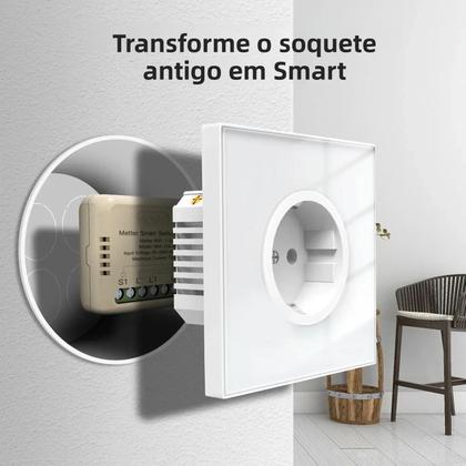 Imagem de Módulo Mini Interruptor WiFi Inteligente Tuya Matter Relé Temporizador Automação Residencial