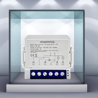 Imagem de Modulo Mini Rele Inteligente Wifi Novadigital Automação Cortina Persiana Smart Switch Compatível Tuya Smart Life Alexa Google RF433Mhz MS108 110V 220V