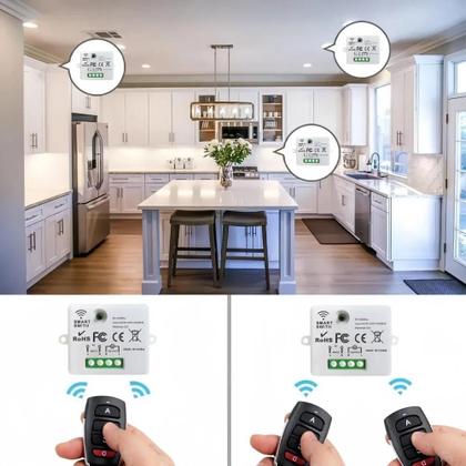 Imagem de Módulo Mini Relé Sem Fio RF433MHz Para Interruptor De Luz Inteligente 110V 220V Com Controle Remoto