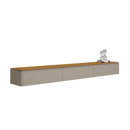 Imagem de Módulo Nicho Curvo 220cm p/ Painel de Sala Tauari/Gris Fosco - Linea Brasil