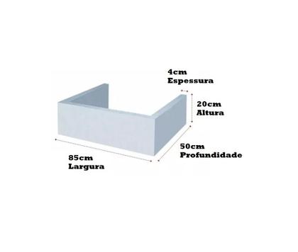 Imagem de MÓDULO PARA CHURRASQUEIRA PREDIAL PRÉ MOLDADA 85cm - CIMENTO NATURAL