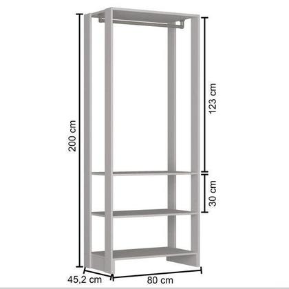 Imagem de Módulo para Closet 1 Cabideiro 3 Prateleiras Yes