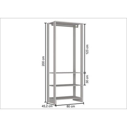 Imagem de Módulo para Closet 1 Cabideiro 3 Prateleiras Yes
