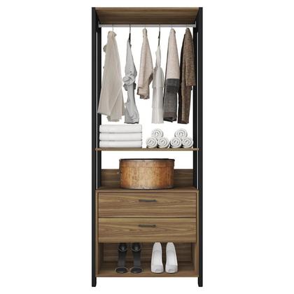 Imagem de Módulo para Closet 2 Gavetas 183cm x 72,8cm Byte Marrom/Mel/Preto