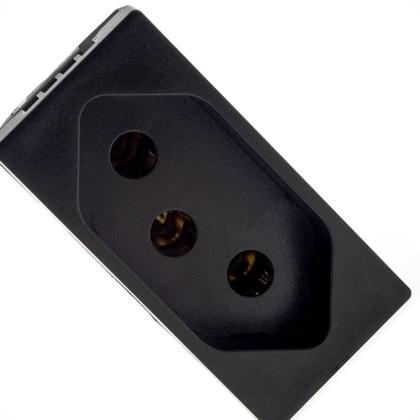 Imagem de Modulo Pial Plus+ 1 Tomada 10A. Borne Automatico Preta - 615038Pt
