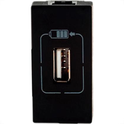 Imagem de Modulo Pial Plus+ Preto 1Tomada  Usb 1100Ma88Pt
