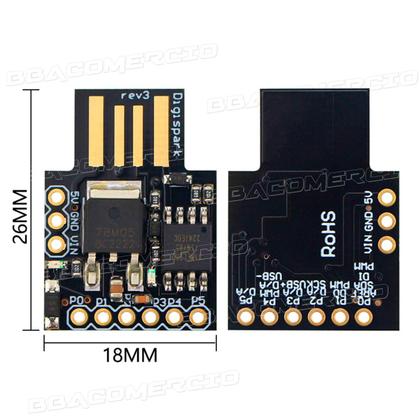 Imagem de Modulo Placa Arduino Digispark Attiny85 Usb I2c Spi Pwm Dev