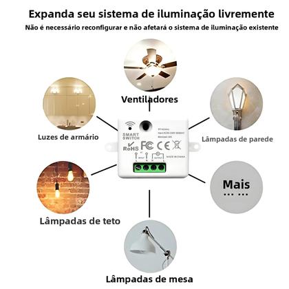 Imagem de Módulo Receptor Mini Sem Fio De Botão Redondo 433MHz Interruptor De Segurança RF 2200W Para Lâmpada
