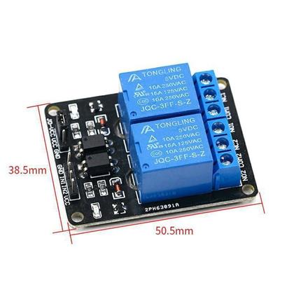 Imagem de Módulo Relé 2 Canais 110/220 Entrada 5v Para Arduino Srd05vd