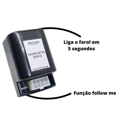 Imagem de Módulo rele acendimento automatico farol acionamento uinversal plug in play v3 zd-af-v3