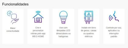 Imagem de Modulo Rele Dimmer Weg Home 1 Canal Bivolt Smart Wi-Fi