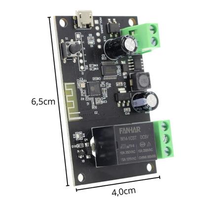 Imagem de Módulo Relé Wi-Fi Pulso Portão Fechadura Elétrica JWCOM