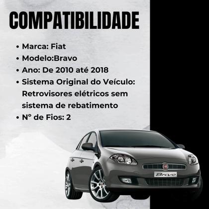 Imagem de Módulo Retrovisor com Tilt Down para carro Fiat Bravo de 2010 a 2018 Tury - PARK1.2.6AB