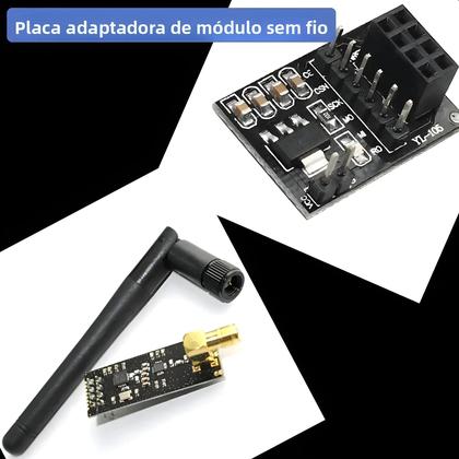 Imagem de Módulo sem fio nrf24l01 + pa + lna 3.3v, placa do adaptador para robôs espertos do carro, 1 a 5pcs