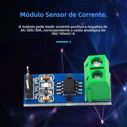 Imagem de Módulo Sensor De Corrente De Efeito Hall ACS712 Faixa 5A 20A 30A 1-10PCS Circuitos Integrados