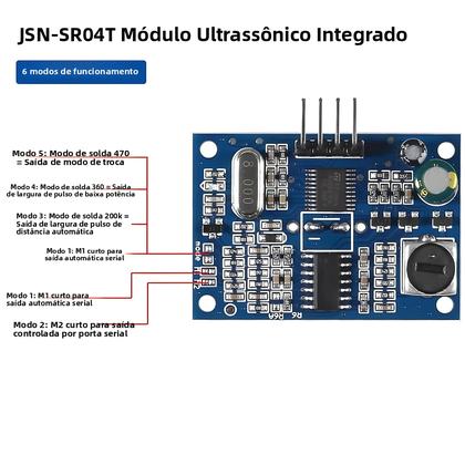 Imagem de Módulo Sensor De Distância Ultrassônico À Prova d'Água Para Arduino Aokin JSN-SR04T AJ-SR04M